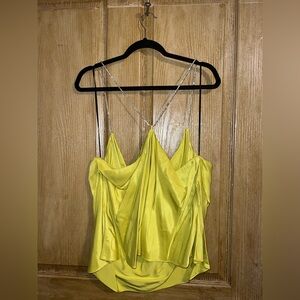 Green/Yellow Draped Women's Top. H&M XXL. NWT